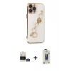 MARSİLYAN™- iPhone 14 Pro Max Kılıf Nova Işık Prime - Siyah Bilvis Hayalet Cam Ekran Koruyucu + Gümüş Bilvis Titan Kamera Lens