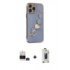 MARSİLYAN™- iPhone 14 Pro Max Kılıf Nova Işık Prime - Siyah Bilvis Hayalet Cam Ekran Koruyucu + Gümüş Bilvis Titan Kamera Lens