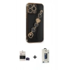 MARSİLYAN™- iPhone 14 Pro Max Kılıf Nova Işık Prime - Siyah Bilvis Hayalet Cam Ekran Koruyucu + Siyah Bilvis Titan Kamera Lens