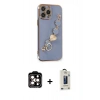 MARSİLYAN™- iPhone 14 Pro Max Kılıf Nova Işık Prime - Siyah Bilvis Hayalet Cam Ekran Koruyucu + PVD Metal Kamera Lens - TU