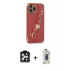 MARSİLYAN™- iPhone 14 Pro Max Kılıf Nova Işık Prime - Siyah Bilvis Hayalet Cam Ekran Koruyucu + PVD Metal Kamera Lens - TU