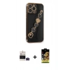 MARSİLYAN™- iPhone 14 Pro Max Kılıf Nova Işık Prime - Siyah Buffer Cam Ekran Koruyucu + Bilvis Titan Kamera Lens - DNMR
