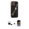 MARSİLYAN™- iPhone 14 Pro Max Kılıf Nova Işık Prime - Siyah Buffer Hayalet Cam Ekran Koruyucu + Bilvis Titan Kamera Lens - GS