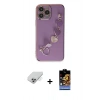 MARSİLYAN™- iPhone 14 Pro Max Kılıf Nova Işık Prime - Siyah Buffer Hayalet Cam Ekran Koruyucu + Gümüş Band Metal Kamera Lens