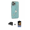 MARSİLYAN™- iPhone 14 Pro Max Kılıf Nova Işık Prime - Siyah Buffer Hayalet Cam Ekran Koruyucu + Raze Metal Kamera Lens - GS