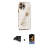 MARSİLYAN™- iPhone 14 Pro Max Kılıf Nova Işık Prime - Siyah Buffer Hayalet Cam Ekran Koruyucu + Raze Metal Kamera Lens - GS