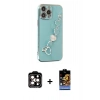 MARSİLYAN™- iPhone 14 Pro Max Kılıf Nova Işık Prime - Siyah Buffer Hayalet Cam Ekran Koruyucu + PVD Metal Kamera Lens - TU