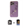 MARSİLYAN™- iPhone 14 Pro Max Kılıf Nova Işık Prime - Siyah Buffer Hayalet Cam Ekran Koruyucu + PVD Metal Kamera Lens - TU