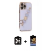 MARSİLYAN™- iPhone 14 Pro Max Kılıf Nova Işık Prime - Siyah Buffer Hayalet Cam Ekran Koruyucu + PVD Metal Kamera Lens - TU