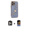 MARSİLYAN™- iPhone 14 Pro Max Kılıf Nova Işık Prime - Siyah Buffer Hayalet Cam Ekran Koruyucu + PVD Metal Kamera Lens - TU