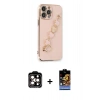 MARSİLYAN™- iPhone 14 Pro Max Kılıf Nova Işık Prime - Siyah Buffer Hayalet Cam Ekran Koruyucu + PVD Metal Kamera Lens - TU