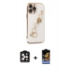 MARSİLYAN™- iPhone 14 Pro Max Kılıf Nova Işık Prime - Siyah Buffer Hayalet Cam Ekran Koruyucu + PVD Metal Kamera Lens - TU