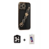 MARSİLYAN™- iPhone 14 Pro Max Kılıf Nova Işık Prime - Siyah Joko 5D Cam + PVD Metal Kamera Lens - TU