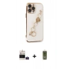 MARSİLYAN™- iPhone 14 Pro Max Kılıf Nova Işık Prime - Siyah Joko Magic 5D Hayalet Cam + Derin Mor Bilvis Titan Kamera Lens