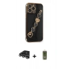 MARSİLYAN™- iPhone 14 Pro Max Kılıf Nova Işık Prime - Siyah Joko Magic 5D Hayalet Cam + Raze Metal Kamera Lens - GS