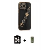 MARSİLYAN™- iPhone 14 Pro Max Kılıf Nova Işık Prime - Siyah Joko Magic 5D Hayalet Cam + PVD Metal Kamera Lens - TU