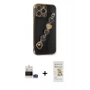MARSİLYAN™- iPhone 14 Pro Max Kılıf Nova Işık Prime - Siyah Mat Seramik Nano Ekran Koruyucu + Bilvis Titan Kamera Lens - GS