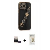 MARSİLYAN™- iPhone 14 Pro Max Kılıf Nova Işık Prime - Siyah Mat Seramik Nano Ekran Koruyucu + Bilvis Titan Kamera Lens - DNMR