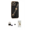 MARSİLYAN™- iPhone 14 Pro Max Kılıf Nova Işık Prime - Siyah Mat Seramik Nano Ekran Koruyucu + Bilvis Titan Kamera Lens - GD