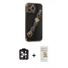 MARSİLYAN™- iPhone 14 Pro Max Kılıf Nova Işık Prime - Siyah Mat Seramik Nano Ekran Koruyucu + PVD Metal Kamera Lens - TU