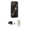 MARSİLYAN™- iPhone 14 Pro Max Kılıf Nova Işık Prime - Siyah Mat Seramik Nano Ekran Koruyucu + Raze Metal Kamera Lens - GS