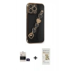 MARSİLYAN™- iPhone 14 Pro Max Kılıf Nova Işık Prime - Siyah Mat Seramik Nano Ekran Koruyucu + Siyah Bilvis Titan Kamera Lens