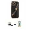 MARSİLYAN™- iPhone 14 Pro Max Kılıf Nova Işık Prime - Siyah Polymer Nano Ekran Koruyucu + Bilvis Titan Kamera Lens - GD