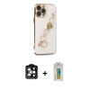 MARSİLYAN™- iPhone 14 Pro Max Kılıf Nova Işık Prime - Siyah Polymer Nano Ekran Koruyucu + PVD Metal Kamera Lens - TU