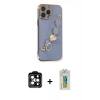 MARSİLYAN™- iPhone 14 Pro Max Kılıf Nova Işık Prime - Siyah Polymer Nano Ekran Koruyucu + PVD Metal Kamera Lens - TU