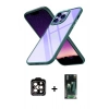 MARSİLYAN™- iPhone 14 Pro Max Kılıf Nova Işık Serisi - Şeffaf 360 Full Body Arka Koruyucu + PVD Metal Kamera Lens - TU