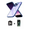 MARSİLYAN™- iPhone 14 Pro Max Kılıf Nova Işık Serisi - Şeffaf 360 Full Body Arka Koruyucu + PVD Metal Kamera Lens - TU
