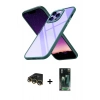 MARSİLYAN™- iPhone 14 Pro Max Kılıf Nova Işık Serisi - Şeffaf 360 Full Body Arka Koruyucu + Raze Metal Kamera Lens - GD