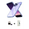 MARSİLYAN™- iPhone 14 Pro Max Kılıf Nova Işık Serisi - Şeffaf Pasifik Cam Ekran Koruyucu + Bilvis Titan Kamera Lens - DNMR