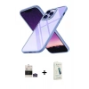MARSİLYAN™- iPhone 14 Pro Max Kılıf Nova Işık Serisi - Şeffaf Pasifik Cam Ekran Koruyucu + Gümüş Bilvis Titan Kamera Lens