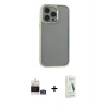 MARSİLYAN™- iPhone 14 Pro Max Kılıf Nova Işık Serisi - Şeffaf Pasifik Cam Ekran Koruyucu + Gümüş Bilvis Titan Kamera Lens