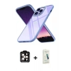 MARSİLYAN™- iPhone 14 Pro Max Kılıf Nova Işık Serisi - Şeffaf Pasifik Cam Ekran Koruyucu + PVD Metal Kamera Lens - TU