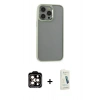 MARSİLYAN™- iPhone 14 Pro Max Kılıf Nova Işık Serisi - Şeffaf Pasifik Cam Ekran Koruyucu + PVD Metal Kamera Lens - TU