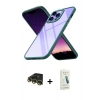 MARSİLYAN™- iPhone 14 Pro Max Kılıf Nova Işık Serisi - Şeffaf Pasifik Cam Ekran Koruyucu + Raze Metal Kamera Lens - GD