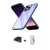 MARSİLYAN™- iPhone 14 Pro Max Kılıf Nova Işık Serisi - Şeffaf Pasifik Cam Ekran Koruyucu + Raze Metal Kamera Lens - GS
