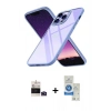 MARSİLYAN™- iPhone 14 Pro Max Kılıf Nova Işık Serisi - Şeffaf Royal Nano Ekran Koruyucu + Bilvis Titan Kamera Lens - DNMR