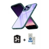 MARSİLYAN™- iPhone 14 Pro Max Kılıf Nova Işık Serisi - Şeffaf Royal Nano Ekran Koruyucu + PVD Metal Kamera Lens - TU