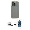 MARSİLYAN™- iPhone 14 Pro Max Kılıf Nova Işık Serisi - Siyah 18D Cam Ekran Koruyucu + Bilvis Titan Kamera Lens - GD