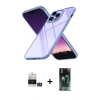 MARSİLYAN™- iPhone 14 Pro Max Kılıf Nova Işık Serisi - Siyah 360 Mat Full Body Arka Koruyucu + Bilvis Titan Kamera Lens - GS