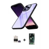MARSİLYAN™- iPhone 14 Pro Max Kılıf Nova Işık Serisi - Siyah 360 Mat Full Body Arka Koruyucu + Bilvis Titan Kamera Lens - GS