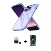 MARSİLYAN™- iPhone 14 Pro Max Kılıf Nova Işık Serisi - Siyah 360 Mat Full Body Arka Koruyucu + Bilvis Titan Kamera Lens - DNMR