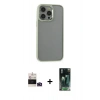 MARSİLYAN™- iPhone 14 Pro Max Kılıf Nova Işık Serisi - Siyah 360 Mat Full Body Arka Koruyucu + Bilvis Titan Kamera Lens - DNMR