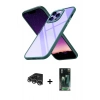 MARSİLYAN™- iPhone 14 Pro Max Kılıf Nova Işık Serisi - Siyah 360 Mat Full Body Arka Koruyucu + Raze Metal Kamera Lens - GS