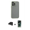 MARSİLYAN™- iPhone 14 Pro Max Kılıf Nova Işık Serisi - Siyah 360 Mat Full Body Arka Koruyucu + Raze Metal Kamera Lens - GS