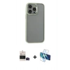 MARSİLYAN™- iPhone 14 Pro Max Kılıf Nova Işık Serisi - Siyah 3D Antistatik Cam Ekran Koruyucu + Bilvis Titan Kamera Lens - SH
