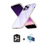 MARSİLYAN™- iPhone 14 Pro Max Kılıf Nova Işık Serisi - Siyah 3D Antistatik Cam Ekran Koruyucu + PVD Metal Kamera Lens - TU